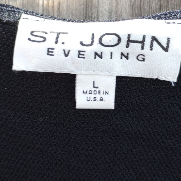 ST JOHN EVENING black tunic top Large - Picture 2 of 6